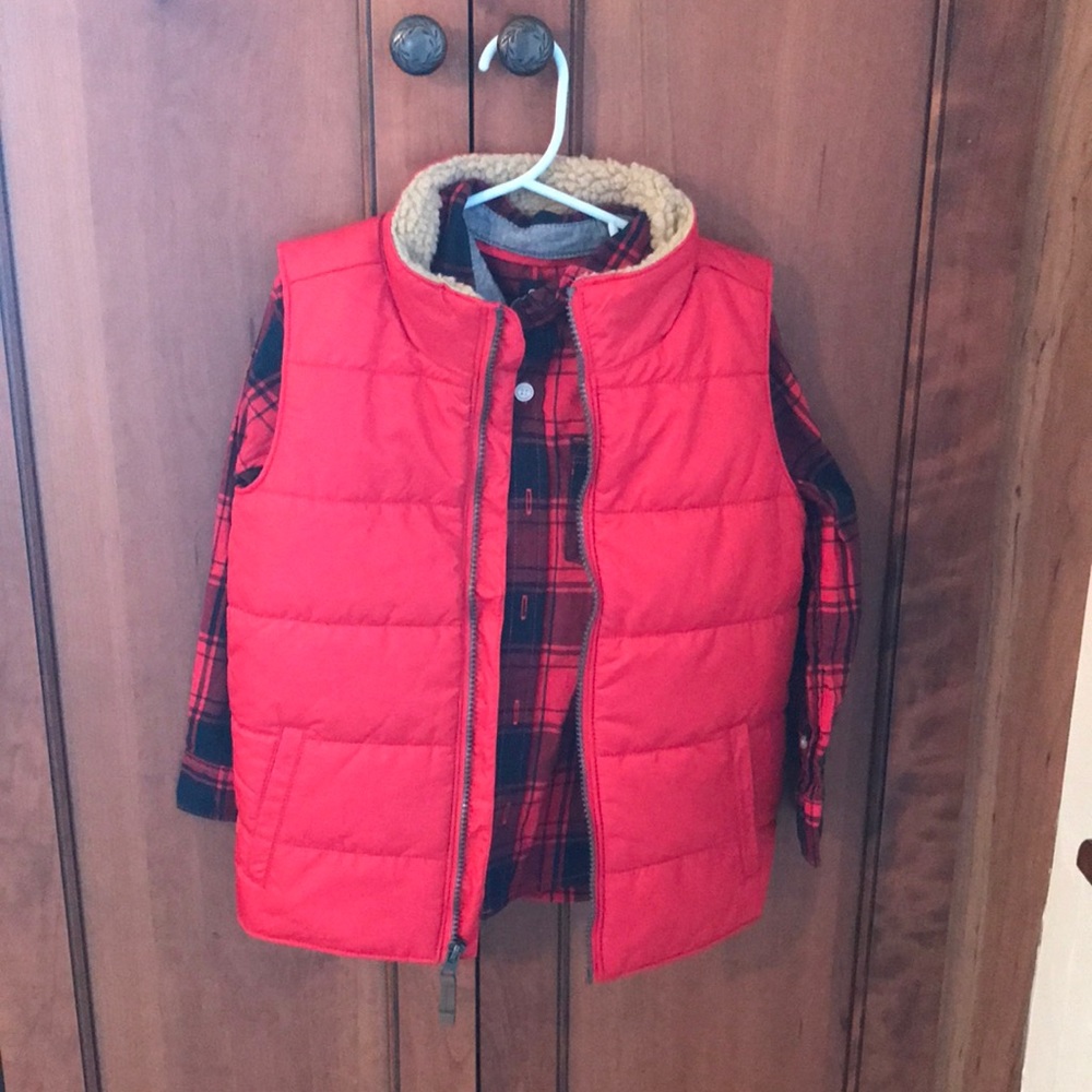 Carter/ Oshkosh flannel and vest set